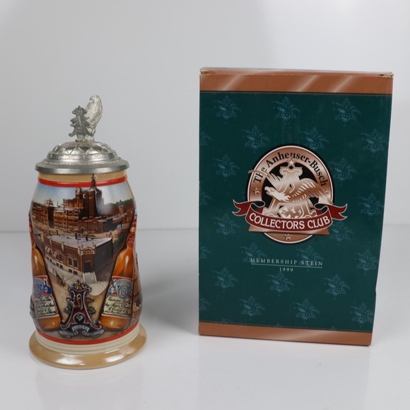 Anheuser Busch Collectors Club Membership Stein 1999 The Golden Age Of Brewing - Picture 1 of 7